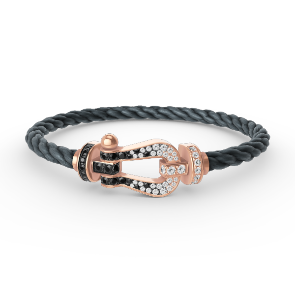 [TOPON]FORCE LARGE HORSESHOE BLACK WHITE DIAMOND BRACELET ROSE GOLD