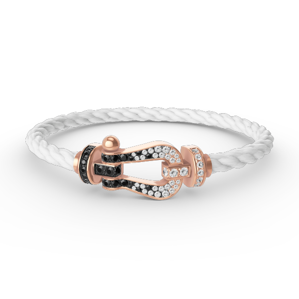 [TOPON]FORCE LARGE HORSESHOE BLACK WHITE DIAMOND BRACELET ROSE GOLD