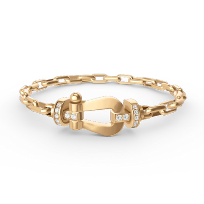 [TOPON]FORCE LARGE HORSESHOE CLASP  METAL BRACELET