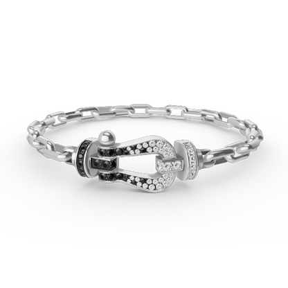 [TOPON]FORCE LARGE HORSESHOE CLASP  METAL BRACELET