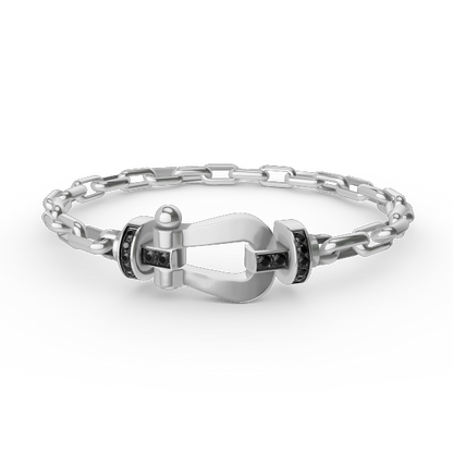 [TOPON]FORCE LARGE HORSESHOE CLASP  METAL BRACELET