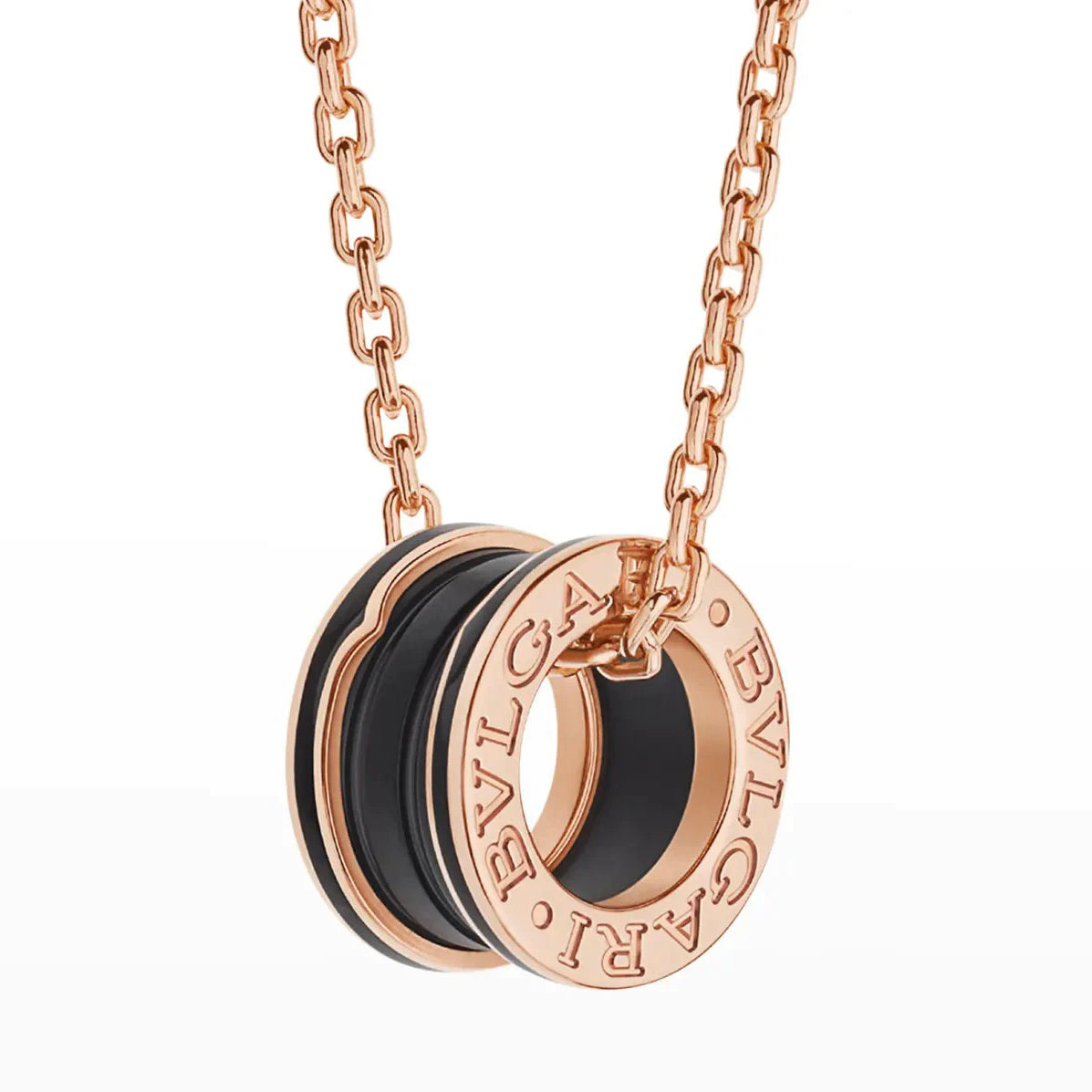 [TOPON]ZERO 1 BLACK CERAMIC PINK GOLD NECKLACE