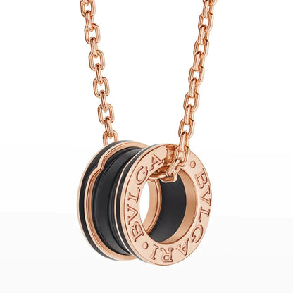 [TOPON]ZERO 1 BLACK CERAMIC PINK GOLD NECKLACE