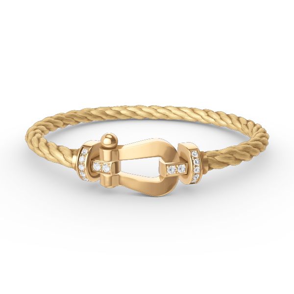 [TOPON]FORCE LARGE HORSESHOE HALF DIAMOND BRACELET GOLD