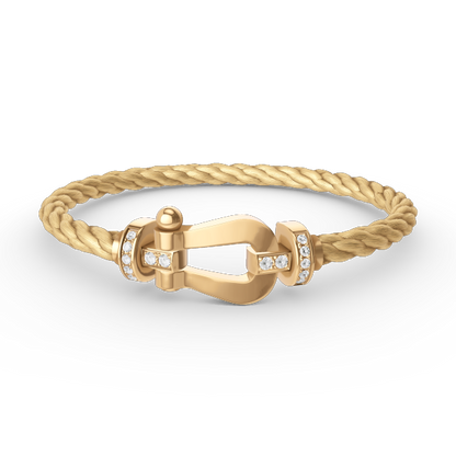 [TOPON]FORCE LARGE HORSESHOE HALF DIAMOND BRACELET GOLD