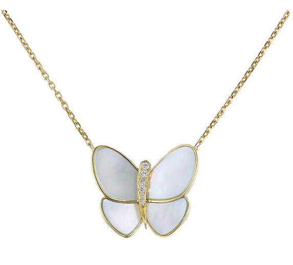 [TOPON]BUTTERFLY GOLD MOP DIAMOND NECKLACE