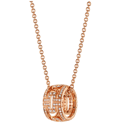 [TOPON]PARENTESI NECKLACE PINK GOLD DIAMOND