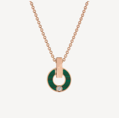 [TOPON]GARI NECKLACE PINK GOLD MALACHITE