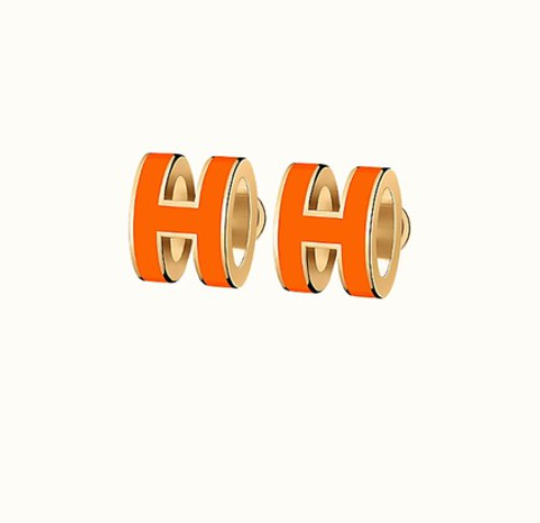 [TOPON]MINI POP H EARRINGS ORANGE