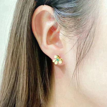 [TOPON]FRIVOLE  FLOWER MALACHITE EARRINGS