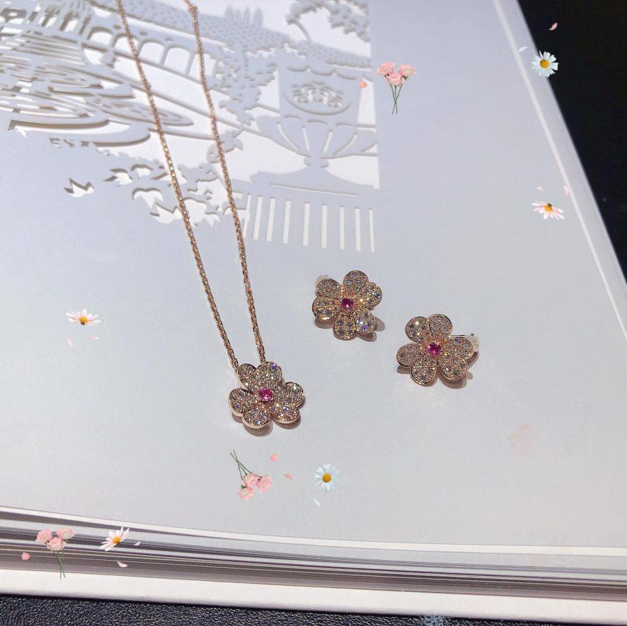 [TOPON]FRIVOLE ROSE GOLD FLOWER DIAMOND NECKLACE