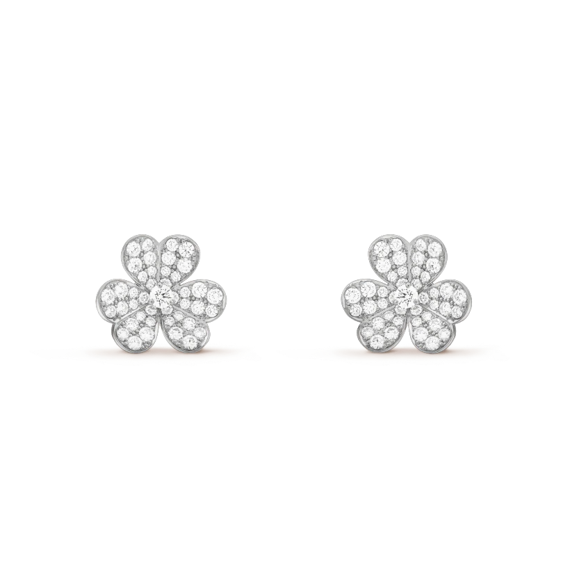 [TOPON]FRIVOLE SILVER FLOWER DIAMOND EARRINGS