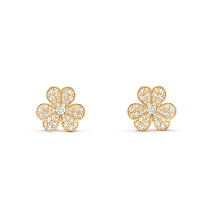 [TOPON]FRIVOLE GOLD FLOWER DIAMOND EARRINGS