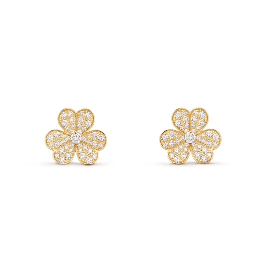 [TOPON]FRIVOLE GOLD FLOWER DIAMOND EARRINGS