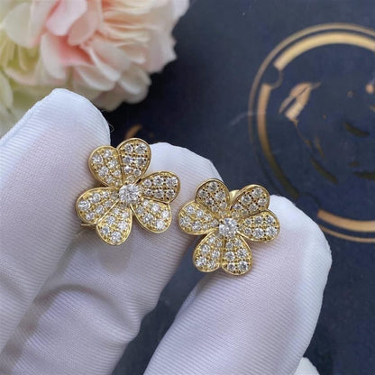 [TOPON]FRIVOLE GOLD FLOWER DIAMOND EARRINGS