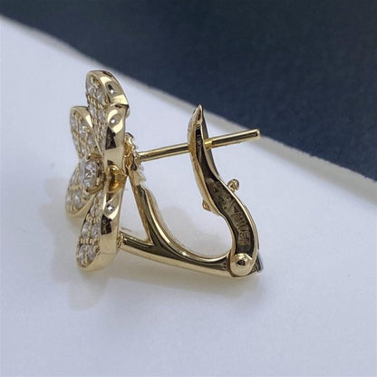 [TOPON]FRIVOLE GOLD FLOWER DIAMOND EARRINGS