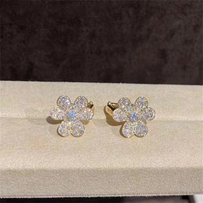 [TOPON]FRIVOLE GOLD FLOWER DIAMOND EARRINGS