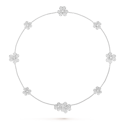 [TOPON]FRIVOLE SILVER 9 FLOWERS NECKLACE