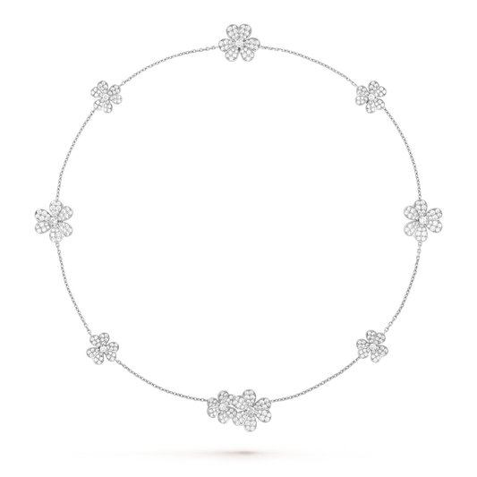 [TOPON]FRIVOLE SILVER 9 FLOWERS NECKLACE