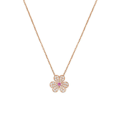 [TOPON]FRIVOLE ROSE GOLD FLOWER DIAMOND NECKLACE