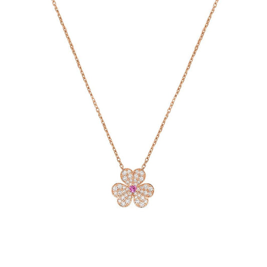 [TOPON]FRIVOLE ROSE GOLD FLOWER DIAMOND NECKLACE