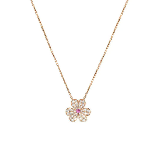 [TOPON]FRIVOLE ROSE GOLD FLOWER DIAMOND NECKLACE