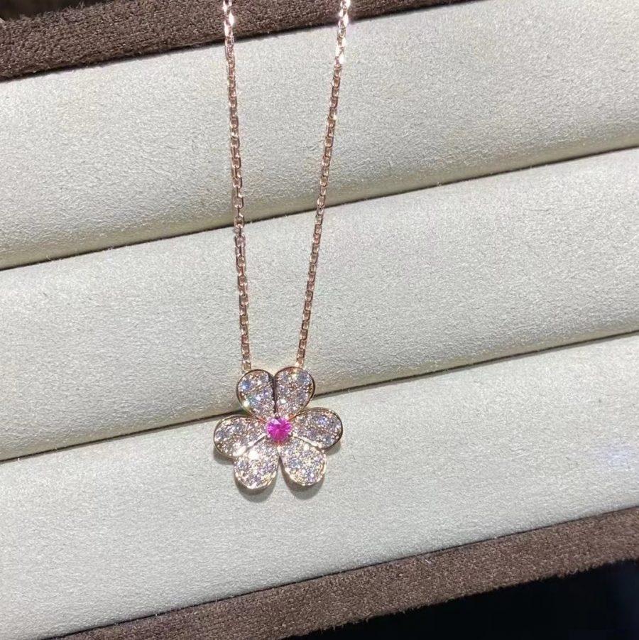 [TOPON]FRIVOLE ROSE GOLD FLOWER DIAMOND NECKLACE