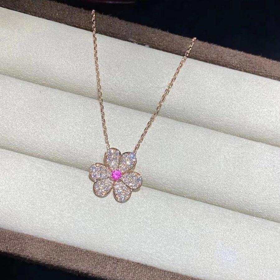 [TOPON]FRIVOLE ROSE GOLD FLOWER DIAMOND NECKLACE