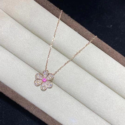 [TOPON]FRIVOLE ROSE GOLD FLOWER DIAMOND NECKLACE