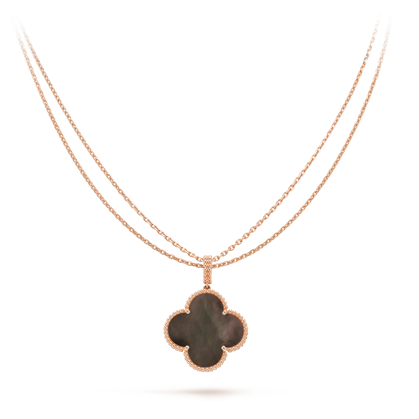 [TOPON]CLOVER 25MM GOLD DARK MOP BIG CLOVER NECKLACE