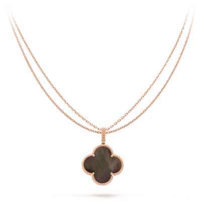 [TOPON]CLOVER 25MM GOLD DARK MOP BIG CLOVER NECKLACE