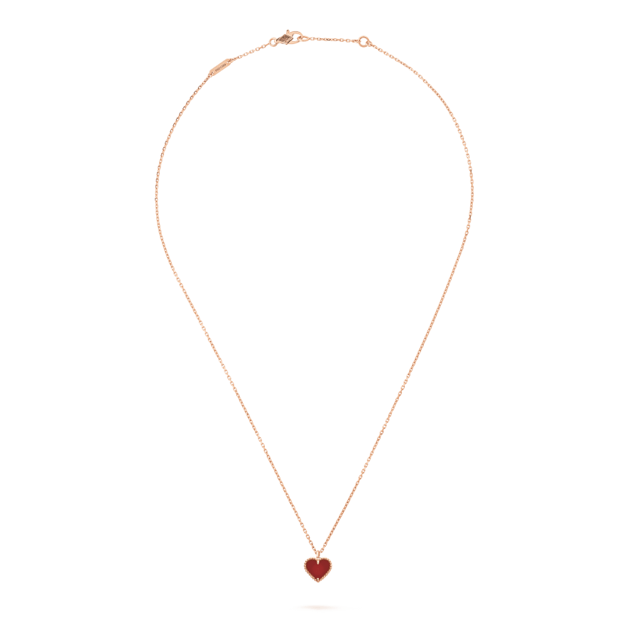 [TOPON]SWEET CLOVER CARNELIAN HEART NECKLACE