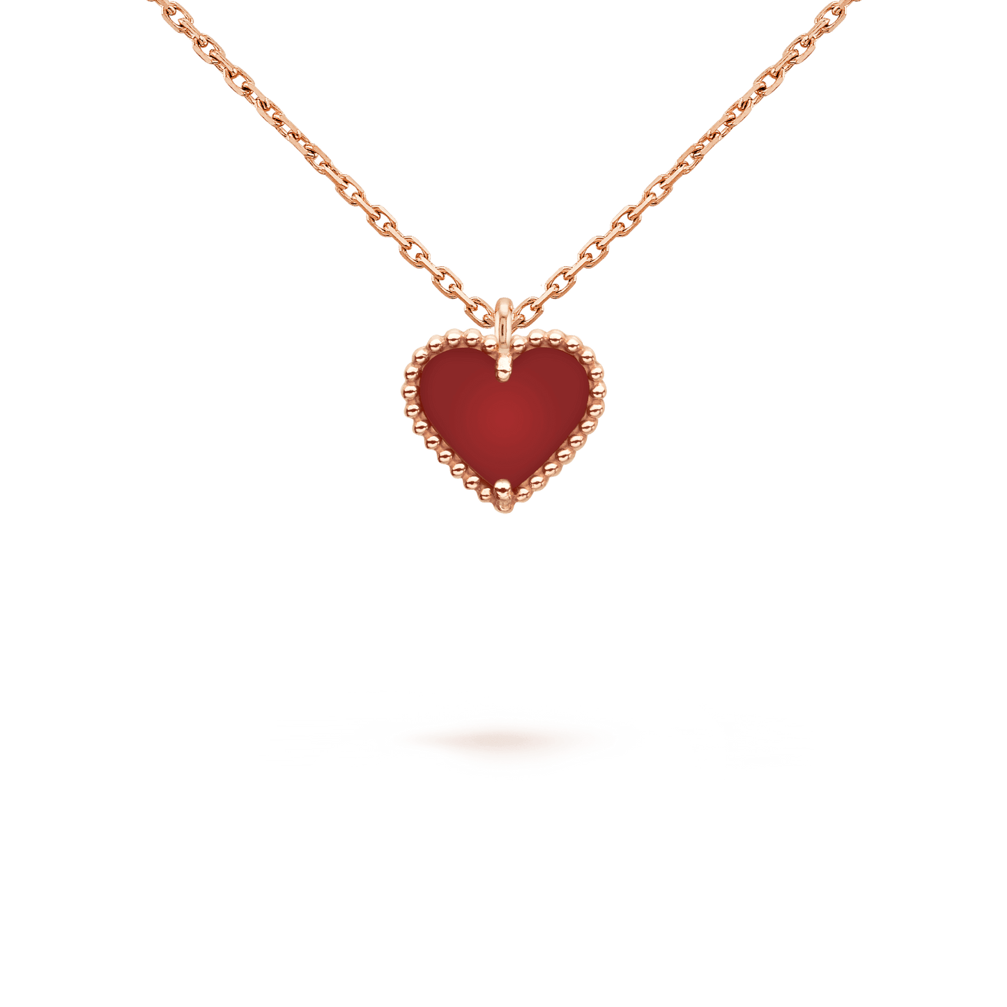 [TOPON]SWEET CLOVER CARNELIAN HEART NECKLACE