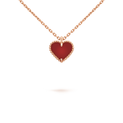 [TOPON]SWEET CLOVER CARNELIAN HEART NECKLACE