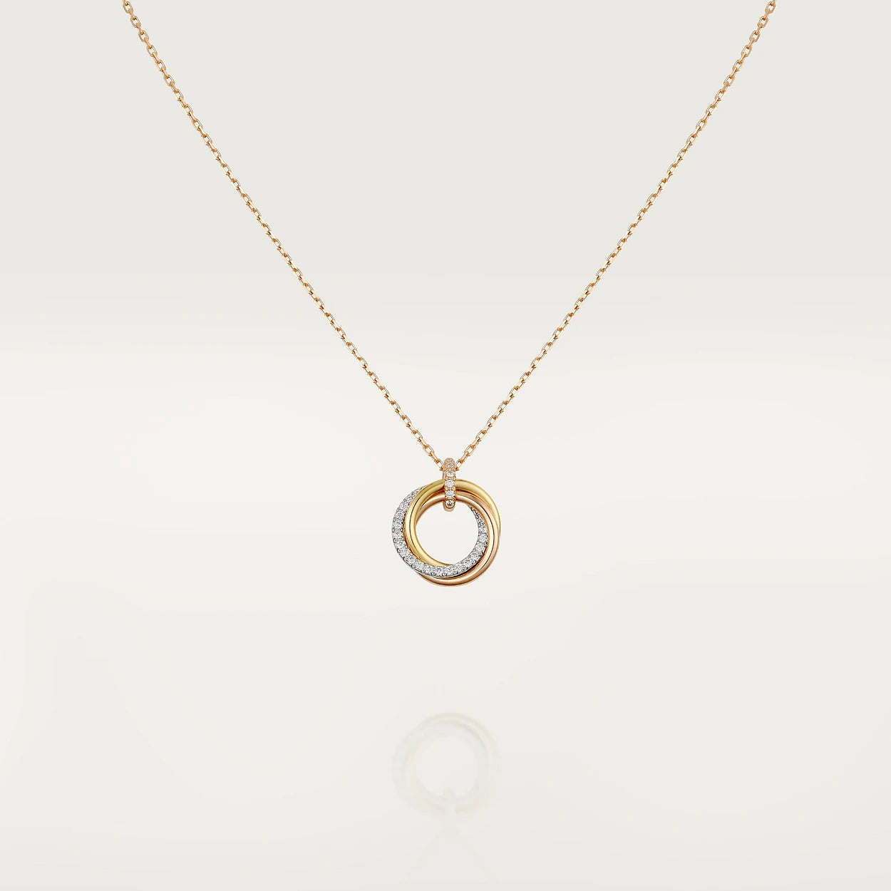 [TOPON]TRINITY NECKLACE SILVER GOLD PINK GOLD DIAMONDS