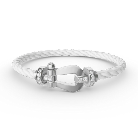 [TOPON]FORCE LARGE HORSESHOE HALF DIAMOND BRACELET SILVER