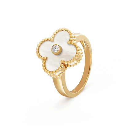 [TOPON]CLOVER PINK MOP RING GOLD DIAMOND