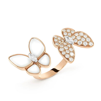 [TOPON]TWIN BUTTERFLY DIAMOND MOP RING