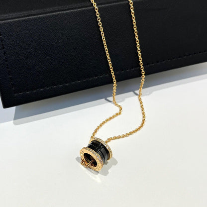 [TOPON]ZERO 1 BLACK CERAMIC DIAMOND PINK GOLD NECKLACE